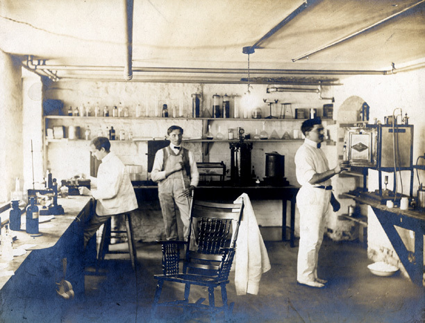 Vintage medical laboratory from early 1900s