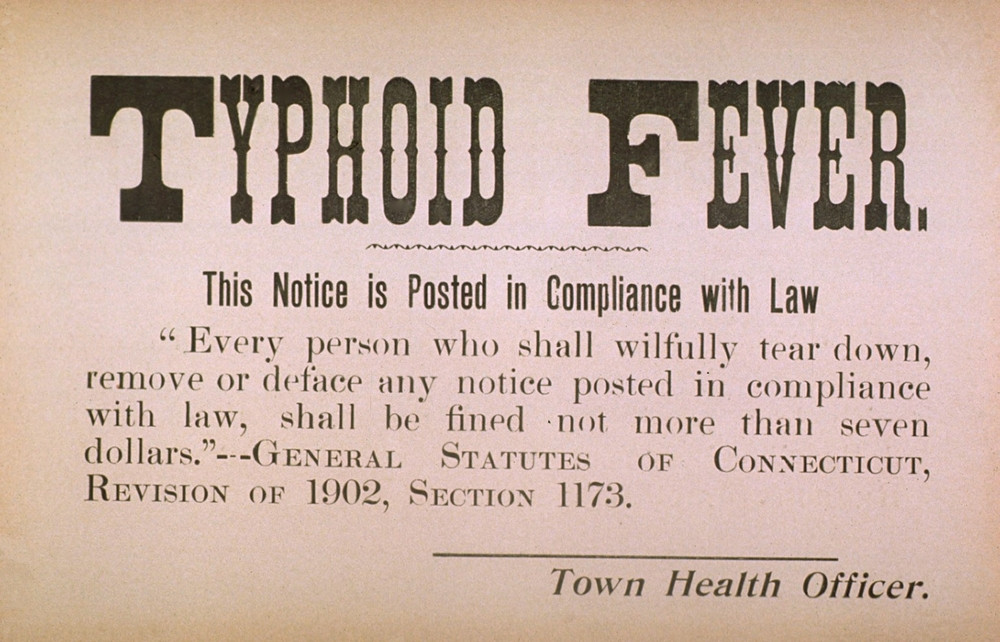Historical quarantine notice from New York City health authorities