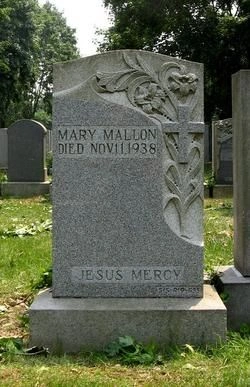 Gravestone of Mary Mallon at Saint Raymond's Cemetery in the Bronx